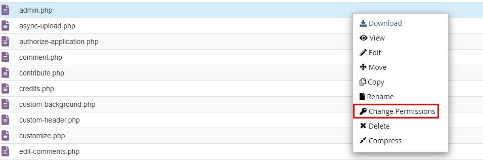 Menggubah permission file di cpanel